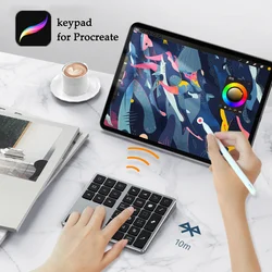 Wireless Bluetooth Keyboard Rechargeable Portable Split Mini Keypad Digital Painting Drawing Procreate Keyboard For iPad Apple