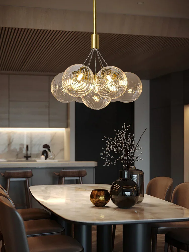 

Modern Minimalist Copper Lamp with Glass Ball for Restaurant Private Room and Entryway Decoration