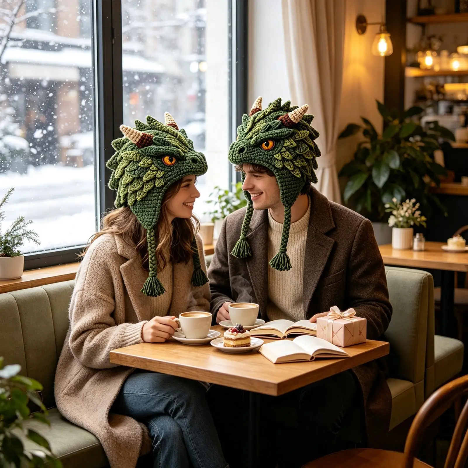 DIY Crochet Hat Kit Knitting Animal Headwear Photo Props With Step-by-step Guide DIY Knitting Hat Kit For Adults Teens Seniors