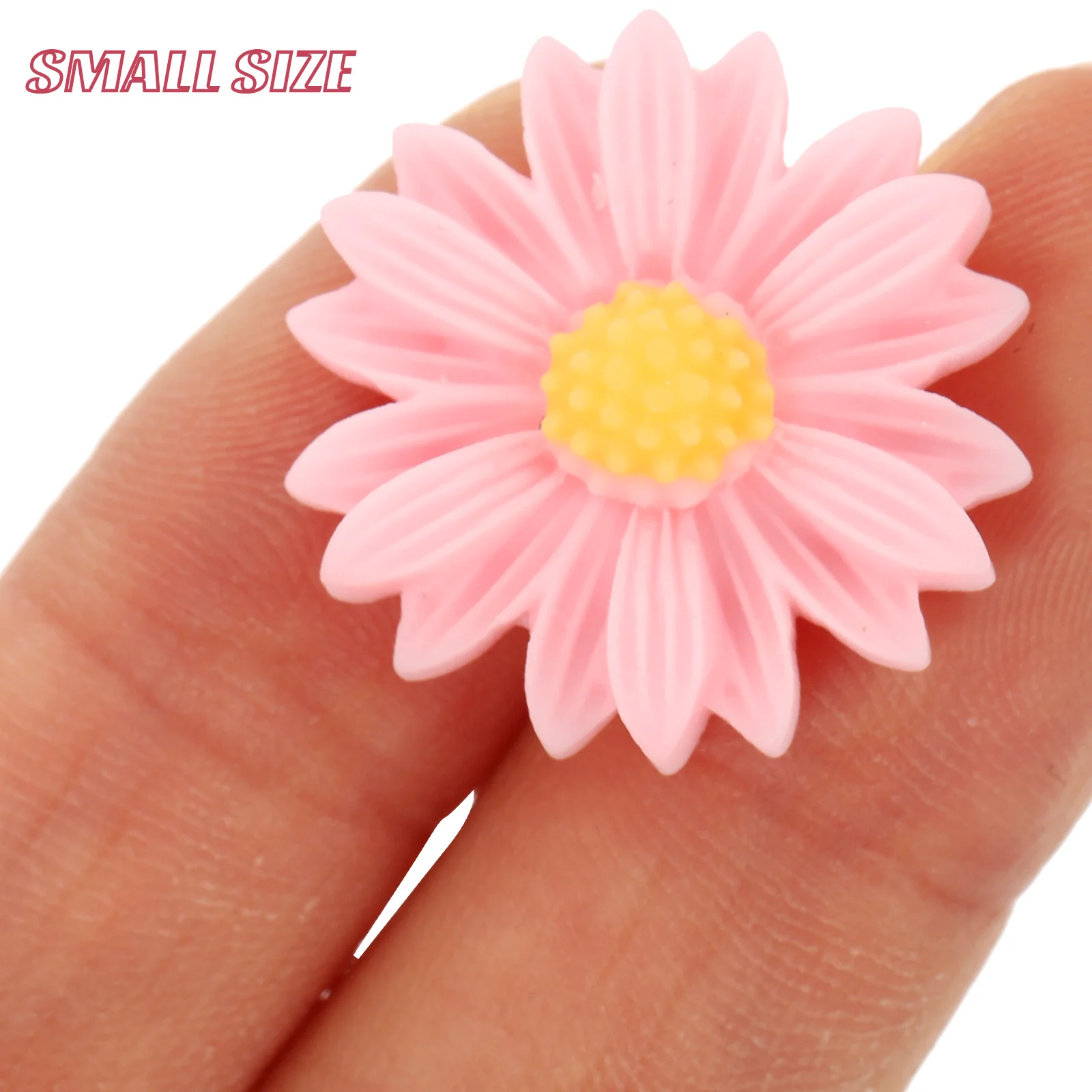 

60 Pcs Little Daisy Hair Accessories Charms Pink Girly Petals Decorations DIY Phone Case Resin