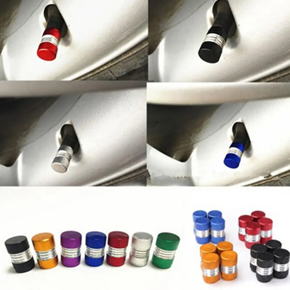 

4Pcs/Set Universal Aluminum Alloy Bright Color Tire Tyre Air Valve Stems Cap