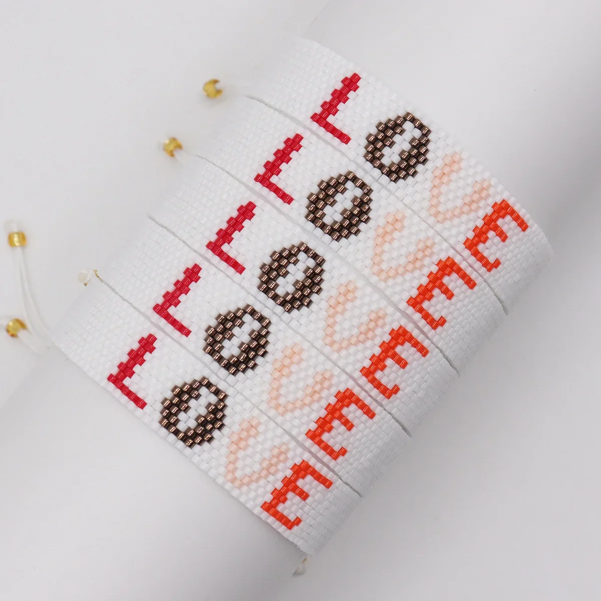 ZGMXR Rice bead bracelet Originality Hand knitting Bohemia LOVE Design Adjustable Fashion Simple Beaded bracelet