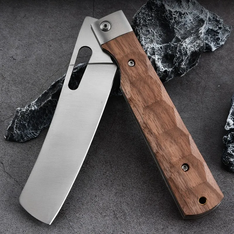 2023 Upgraded portable stainless steel bread knife Multi-functional kitchen fruit folding slice self-defense camping knife