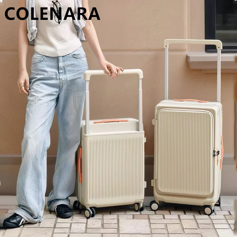 

COLENARA New Wide Pull Rod Front Luggage Bag Compartment 20 Inch Side Open Lid Boarding Box 24 Inch Travel Pull Rod Suitcase