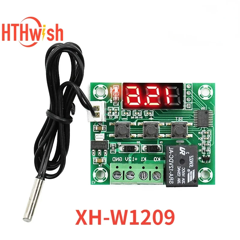 1PC W1209 Digital Temperature Controller DC 12V Thermometer with Waterproof Probe LED Temperature Module Electronic Thermostat