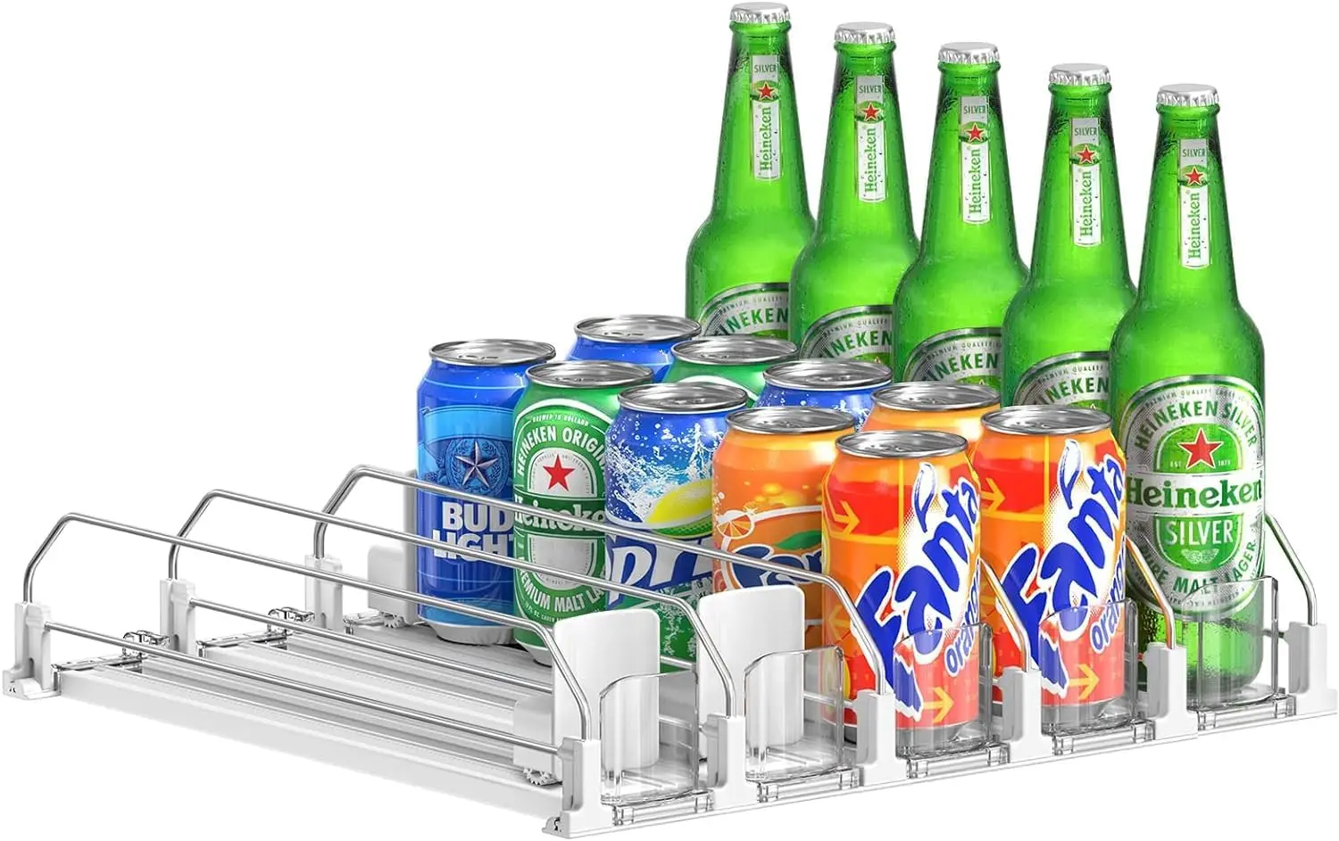 

Drink Organizer for Fridge, Upgrade Self Pushing Drink dispenser for Fridge Pusher Glide, Soda Dispenser for Fridge, Fridge drin