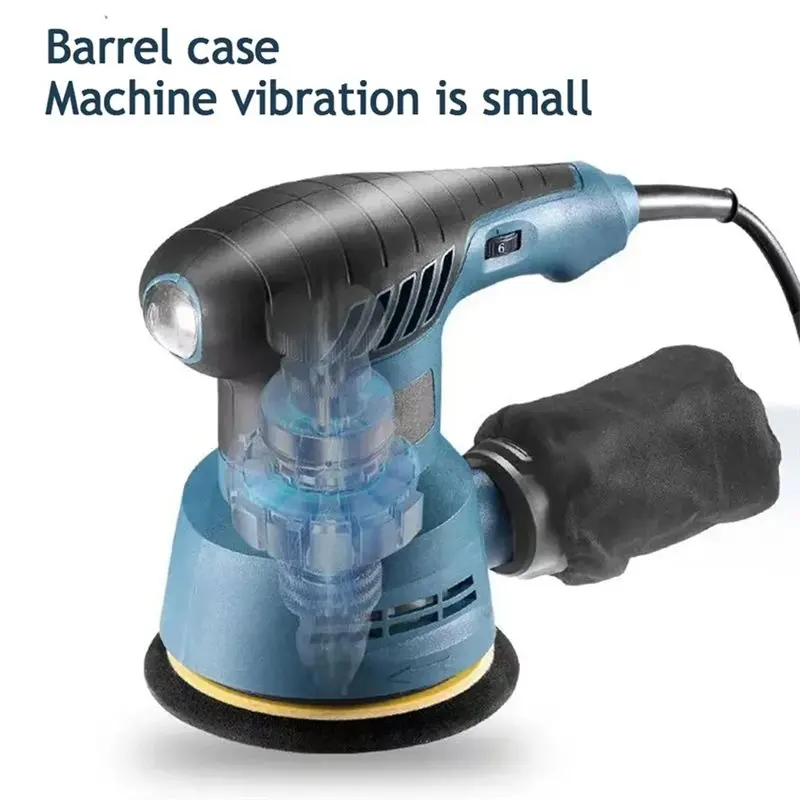 SEWS-EU Plug Compatible 300W Electric Eccentric Sander 6-Speed Adjustable Dust Box For Wood Sanding& Car Polishing