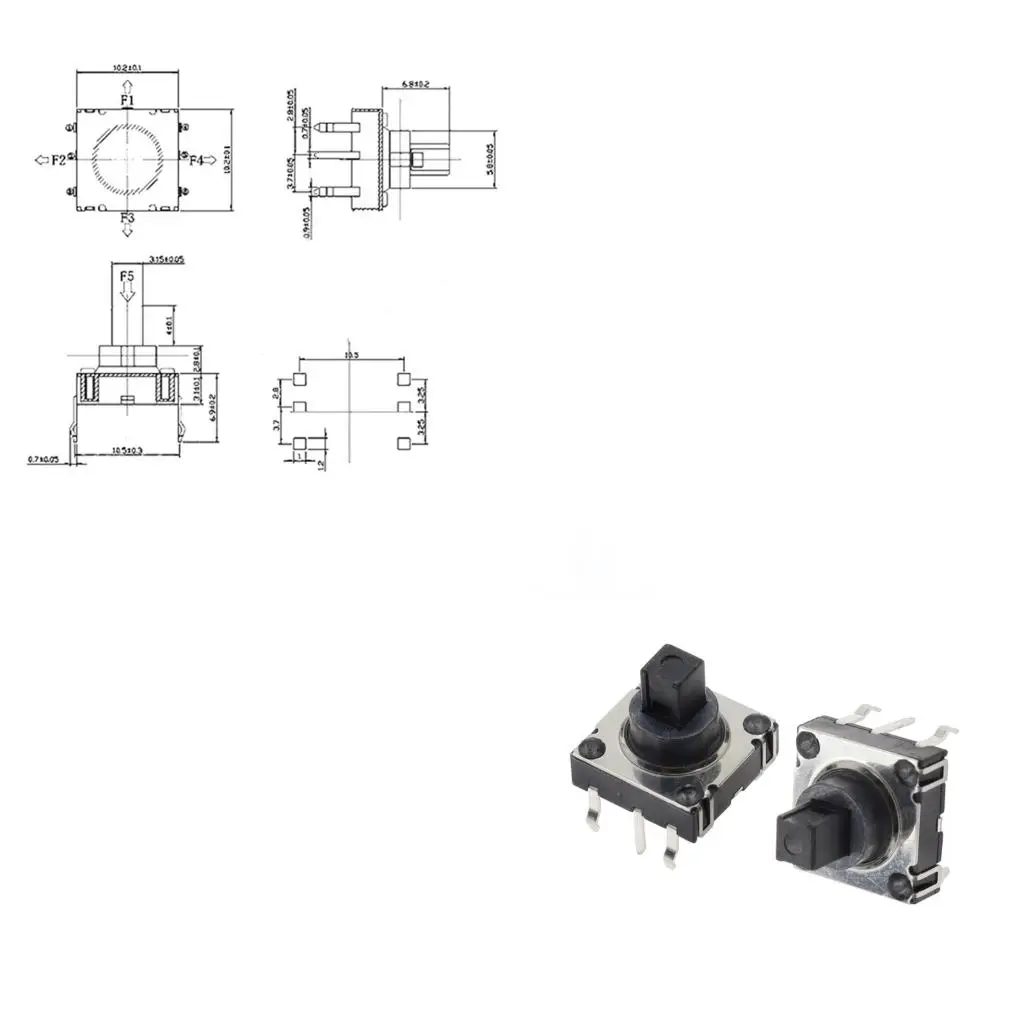 5 Way Navigation Reset Push Button Switches with Automatic Return for Electronics Applications Easy to Use