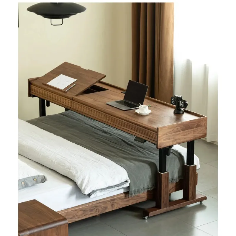 GZ-17 black walnut electric lift desk bedroom bedside table bedside dressing computer table
