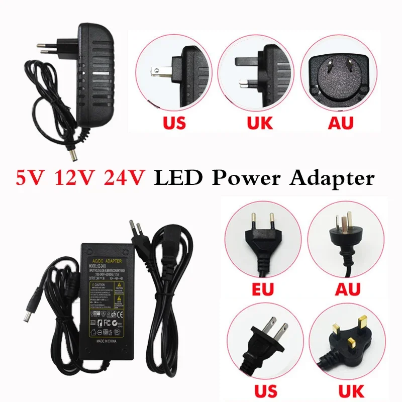 Switching Power Supply AC 110V~220V To DC 5V 12V 24V LED Power Adapter 1A 2A 3A 4A 5A 6A 8A 10A Lighting Transformer For Camera