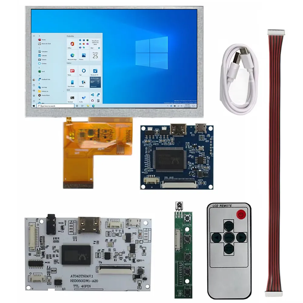 

5-дюймовый ЖК-дисплей с экраном 800*480, мини-HDMI-совместимый контроллер драйвера Raspberry Pi, модуль дисплея для ПК, ноутбука, мини-монитор