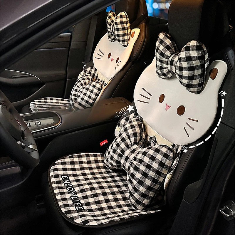 Almofada de assento de carro - Almofada de assento de carro com tema de gato bonito antiderrapante capa de assento criativa acessórios interiores de carro