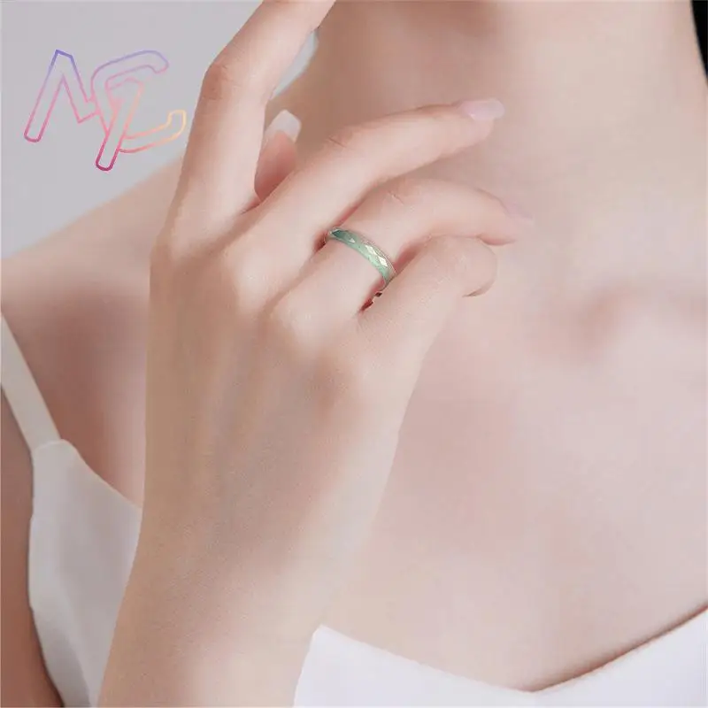 Blue Myanmar Jadeite Ring Designer Gifts for Women Men Carved Stone Luxury Charm Natural Jewelry Real Burmese Jade Emerald view 4