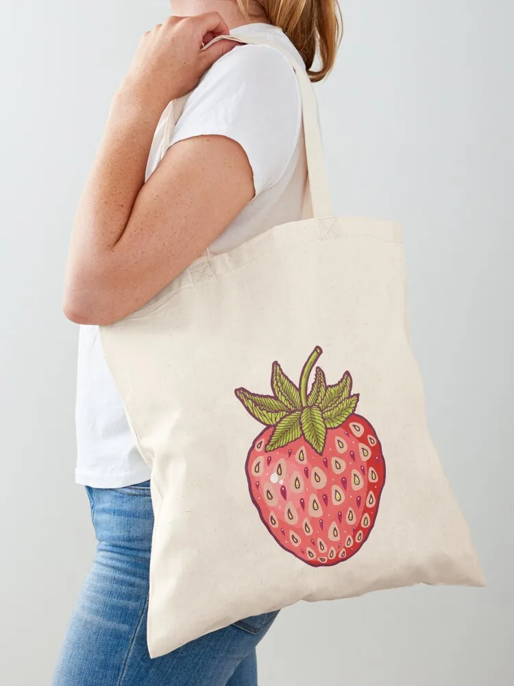 strawberry fields Tote Bag bag for beach Shopping bags custom canvas bag