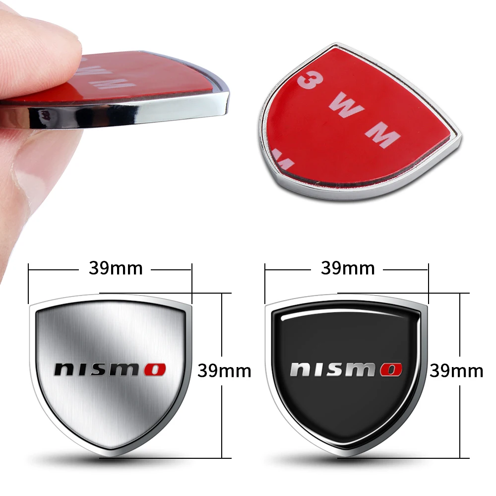 3D Metal Car Body Fender Emblem Shield Stickers Decor Auto Accessories For Nissan Nismo Tiida Teana GTR 350Z 370Z 240SX Juke