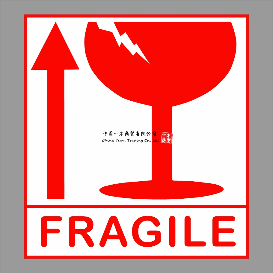 warning FRAGILE Adhesive Stickers Hazard Warning Sign Handle with care waterproof