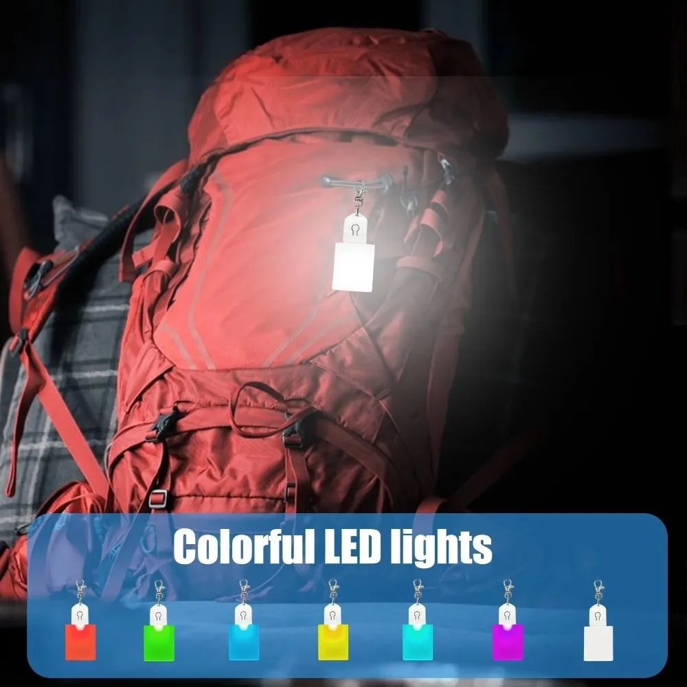 Pendant Mini Night Light Keychain Square Blank LED Keychain White Round Portable Light for 55MAH Outdoor Emergency