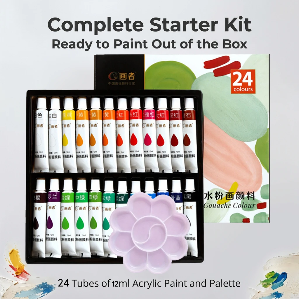 12/18/24/36 Colors Watercolor Painting Pigments + Palette, Suitable for Painting Pigment Sets and Tool Supplies
