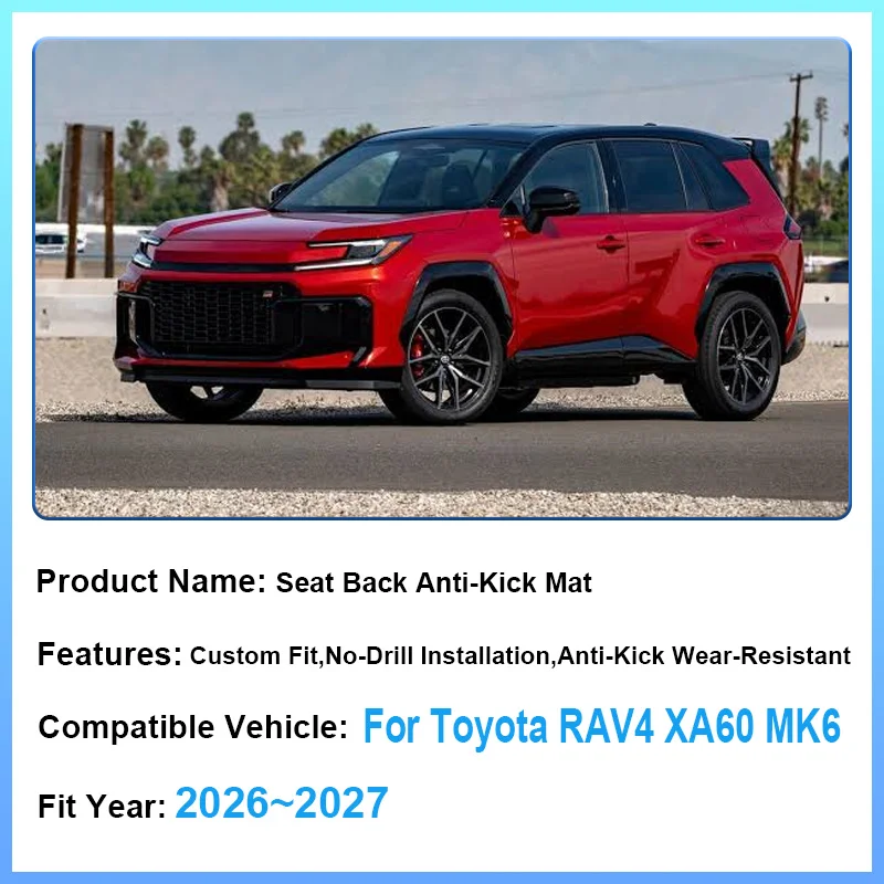 Car Seat Back Mats For Toyota RAV4 XA60 2026 2027 MK6 Car Rear Row Seat Protection Scratch Dirt Resistant Pads Auto Accessories