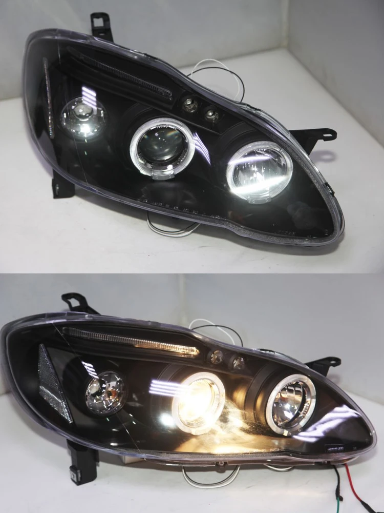 For TOYOTA Corolla Altis LED Angel Eyes Head Lamp 2001-2006 Year JY