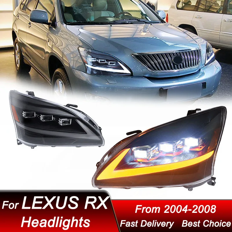 

Поп-автомобильные фары для Lexus RX RX350 2004-2008, новая полностью светодиодная сборка, обновление, аксессуары для линз проектора с высокой настройкой