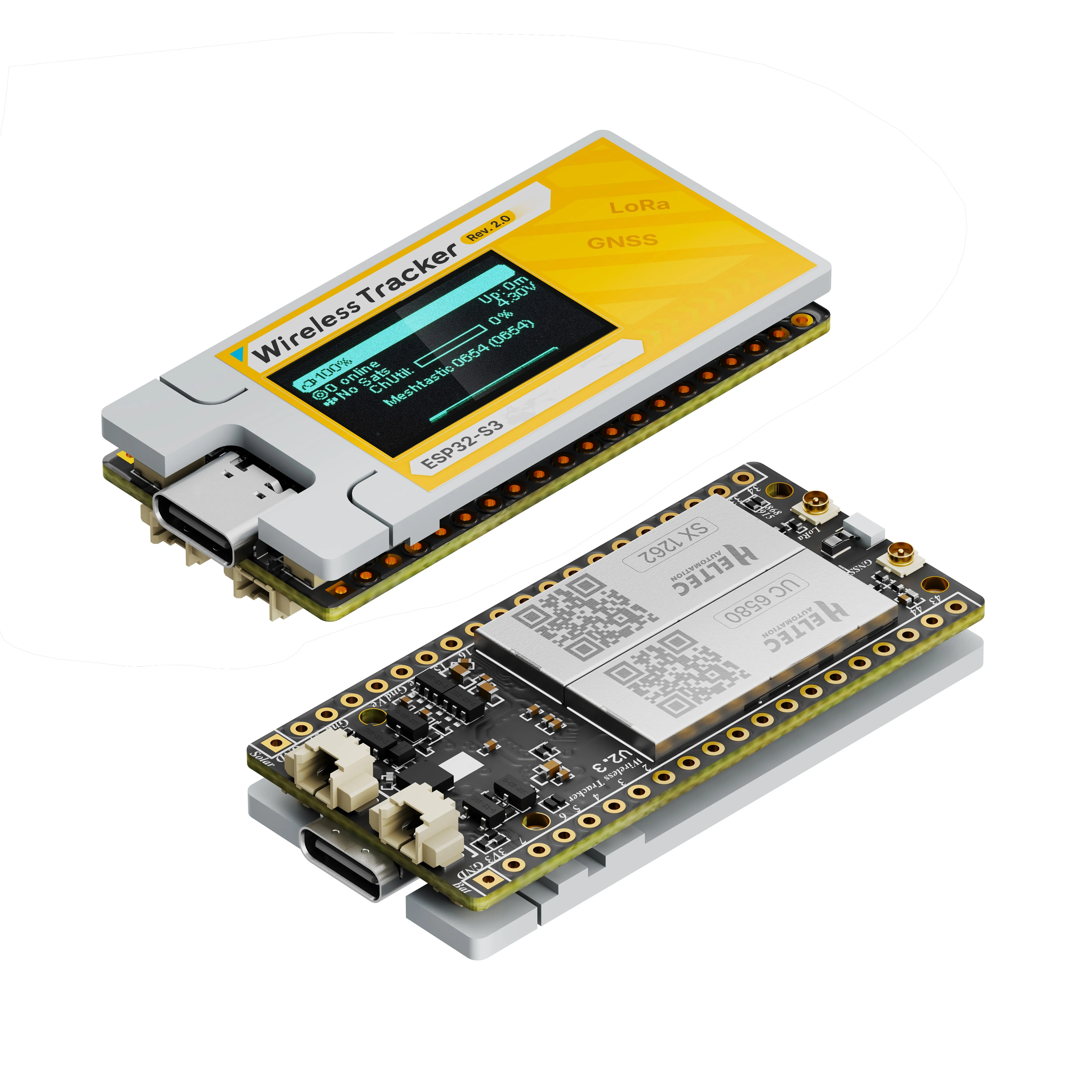 Heltec Wireless Tracker V1 or V2 ESP32-S3 SX1262 UC6580 GNSS LoRa Meshtastic MeshCore Selectable