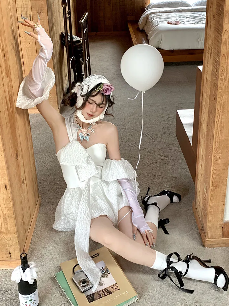 Tube Socks Colored Cotton Ribbon Short Ballet Girl Leg Shaping Bow Summer Long Black andWhite Solid Color Four Seasons Universal