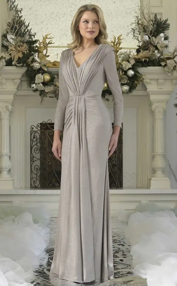 

Customized Formal Simple Chiffon Pleat Draped A-line V-neck Long Dresses Bespoke Occasion Dresses Sizes Available Matching Retro