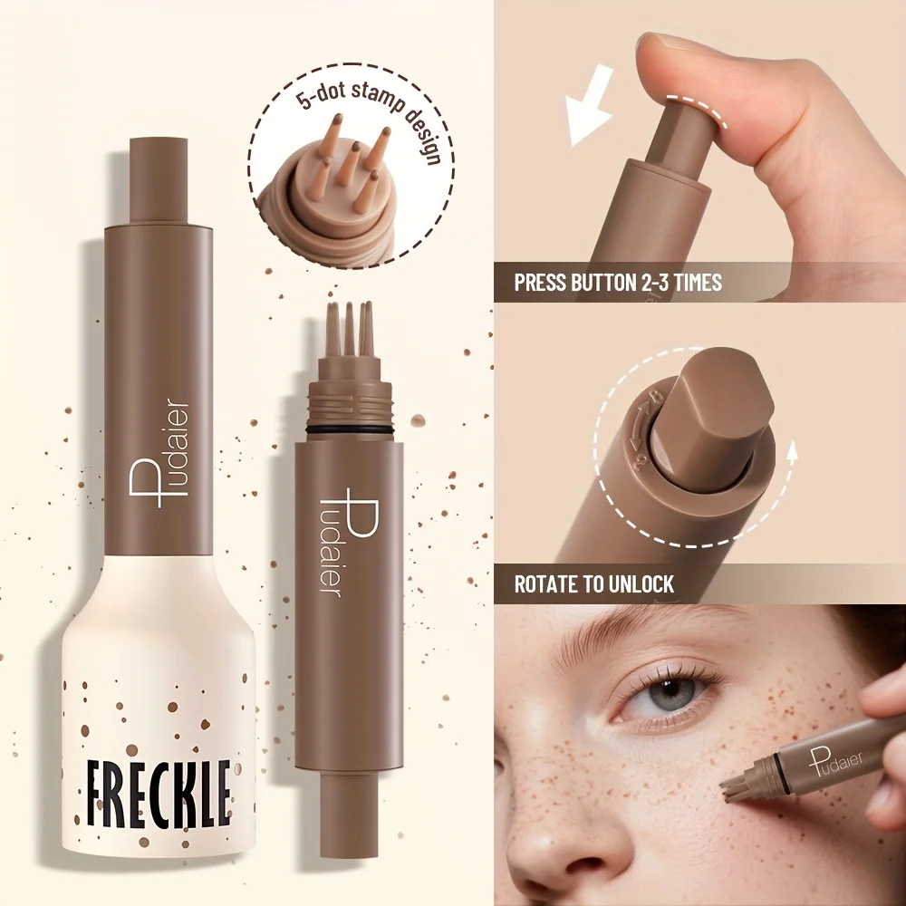 Fake Freckles Waterproof Stamp Pen, Sweatproof Long Lasting, Natural Nude Makeup Tool for Girls