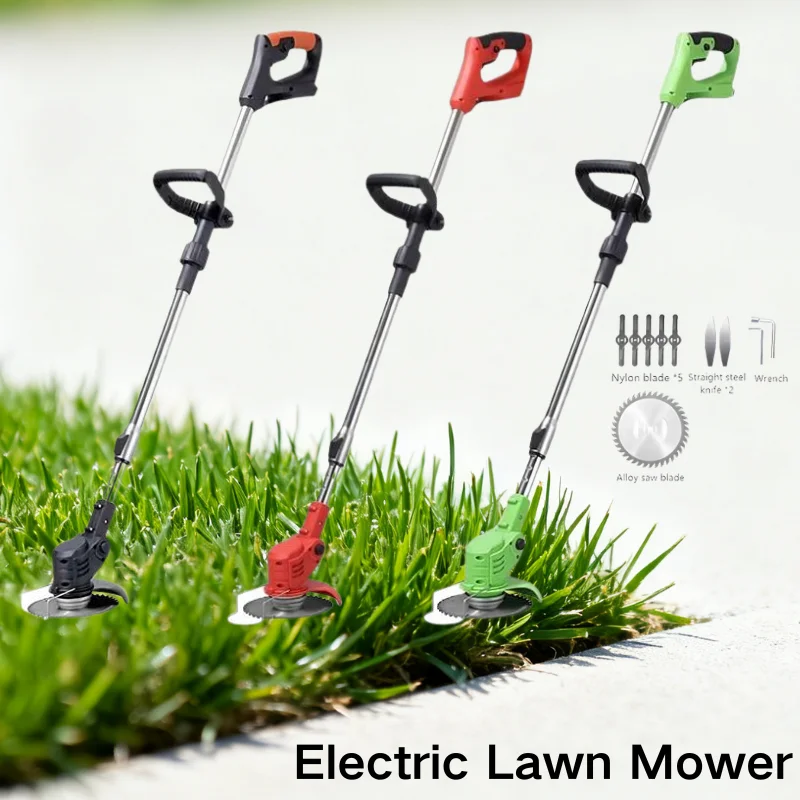 2-in-1 Cordless Electric Lawn Mower Brushless Edger Eater Grass String Trimmer Cutter With Adjustable Garden Tool(No Battery )