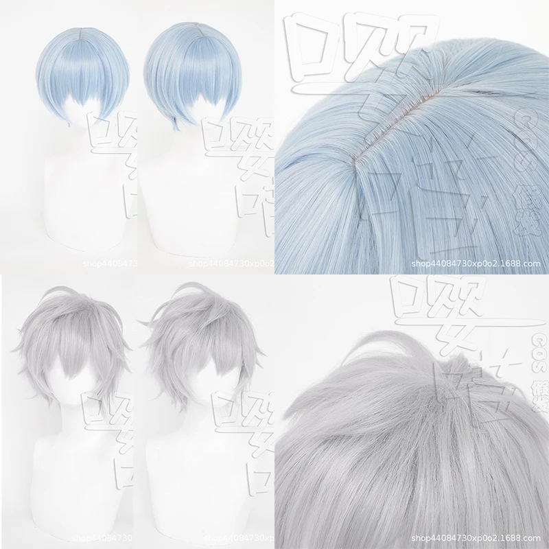 Peluca de EVA de Anime Ayanami Rei, pelucas sintéticas, pelo resistente al calor, disfraces de fiesta de Halloween, pelucas de Cosplay de Anime Nagisa Kaworu