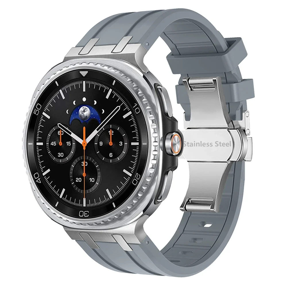 Sports Silicone Strap for Samsung Galaxy Watch Ultra 2025 47mm Butterfly Buckle Band For Galaxy Watch 8 8 Classic 40mm 44mm 46mm