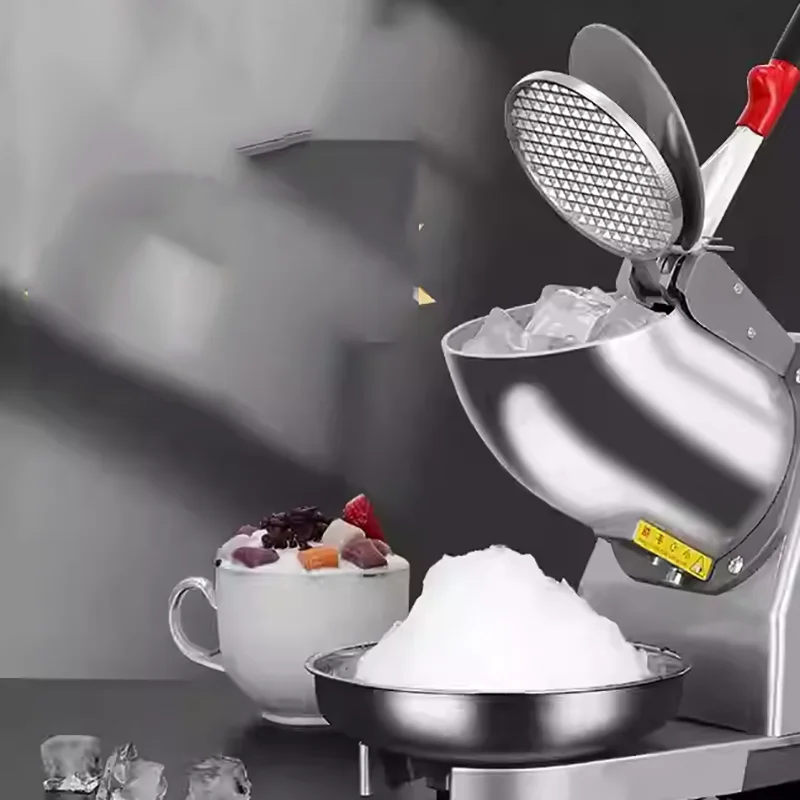 Household Ice Shaver Machine Electric Snow Cone Maker Stainless Steel Ice Crusher Machine with Dual Blades