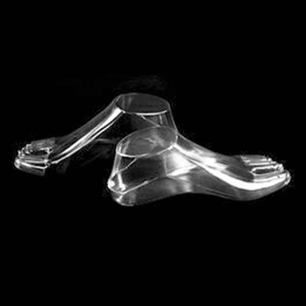 PVC Transparent Foot Model Pair for Shoe Display Sandals Slippers Thongs Socks Ankle Footwear Visual Merchandising Stand