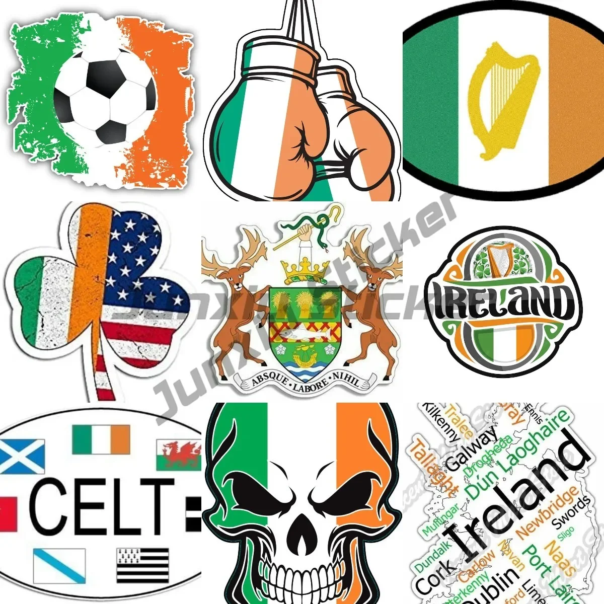 

Republic of Ireland Flag Car Sticker Vinyl Car Bumper Window Mirror IPAD Laptop Motorcycle Helmet Trunk Surf Decal