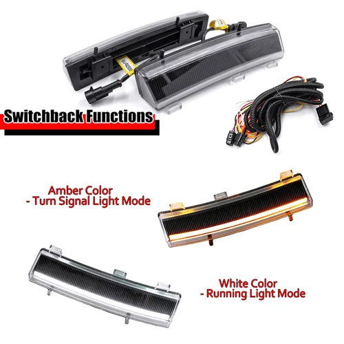 Imagen 2 del producto Para Nissan 350Z LCI 2006 2007 2008 2009 blanco y ámbar LED parachoques delantero de coche parrilla luces de circulación diurna DRL con luz de señal de giro