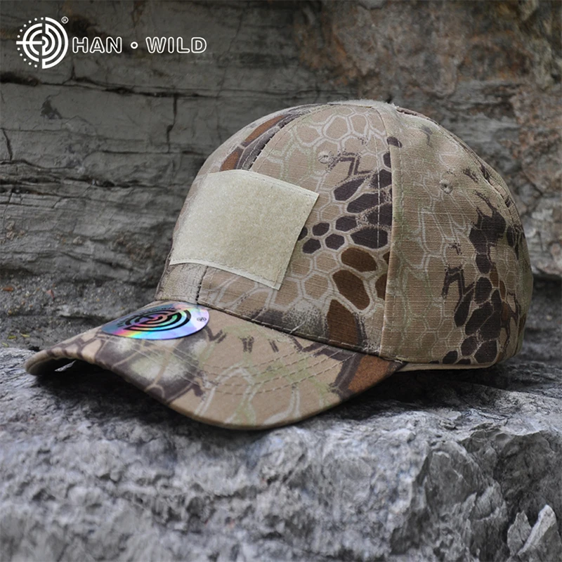 HAN WILD Outdoor Tactical Caps Adjustable Combat Baseball Cap for Men Tops Airsoft Hunting Hat Ripstop Force Camo Mesh Hats