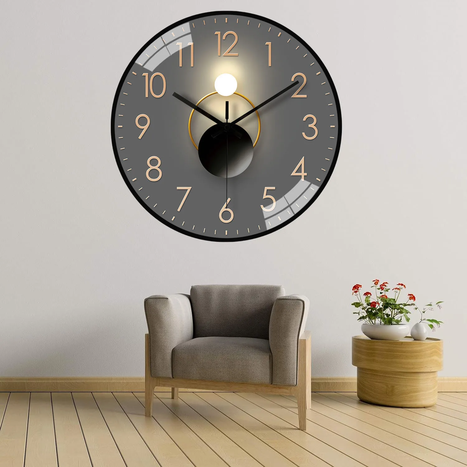 8 Inch Wall Clock Large Vintage Round Decoration Home Bedroom Retro Time Kitchen Nordic Wall Clock Non-Ticking  Clock