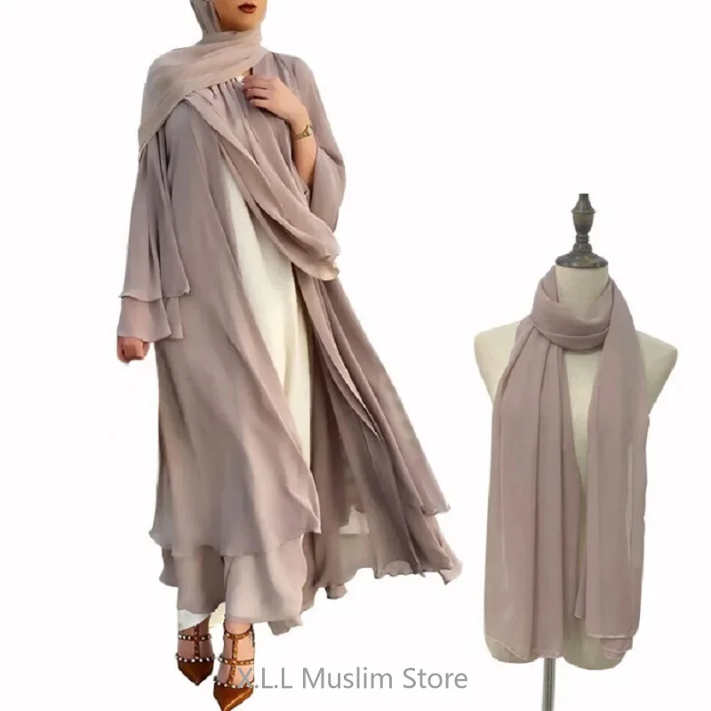 Abaya Ramadan hijab dress for women Islam famale modest 8 colors dresses Eid Muslim suit open Dubai kimono Turkey kaftan robe