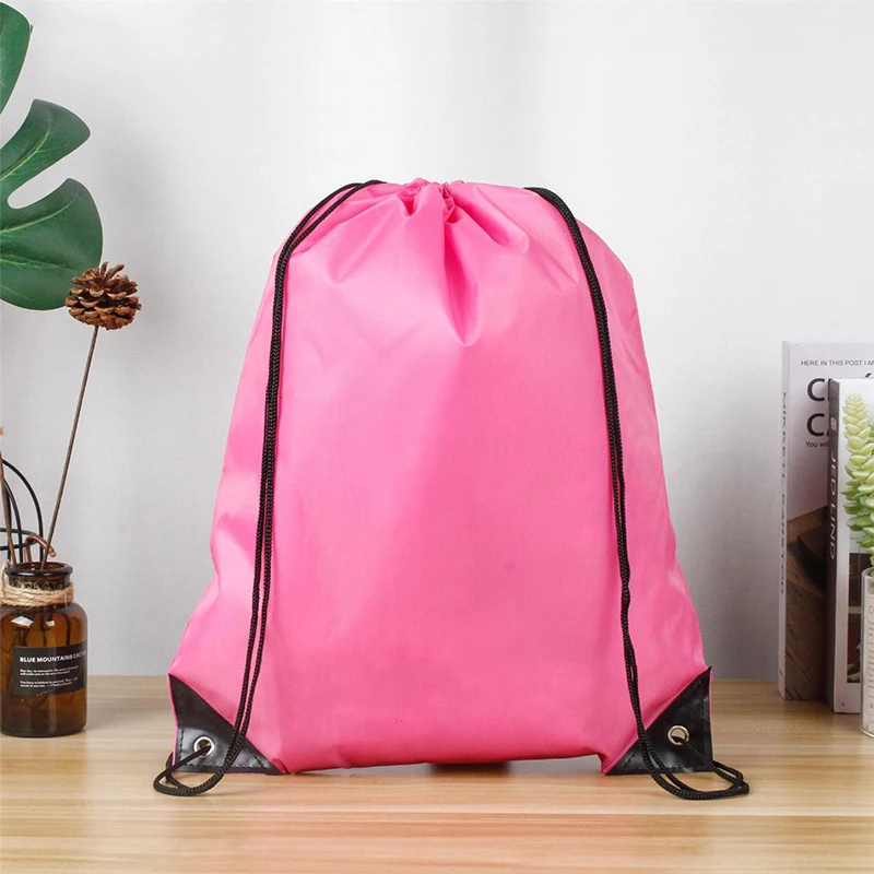 1PCS Unisex Polyester Drawstring Bag Sport Waterproof Backpack Bundle Pocket for Men Women Student Rucksack Bag Swimming School