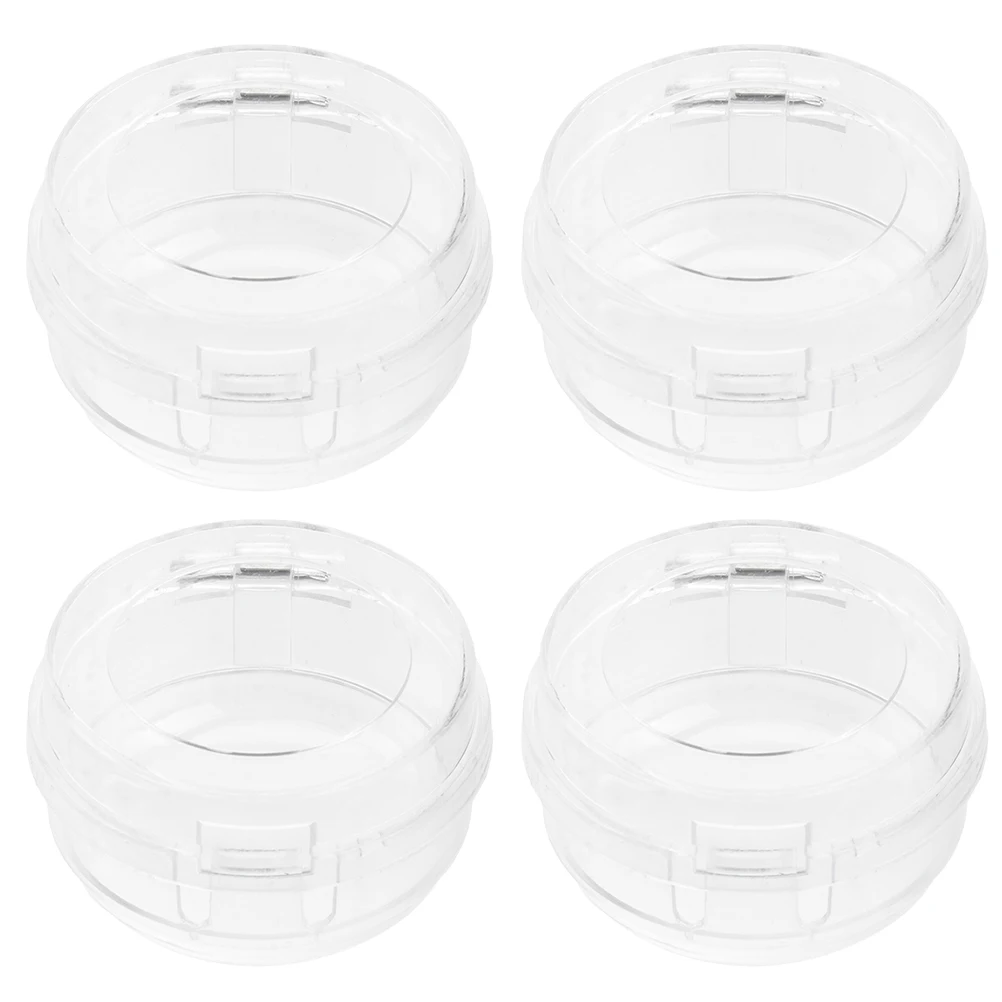

4 Pcs Knob Covers Gas Switch Protector Stove Knob Covers White Plastic Burner Safety Guard For Kitchen Anti Fray