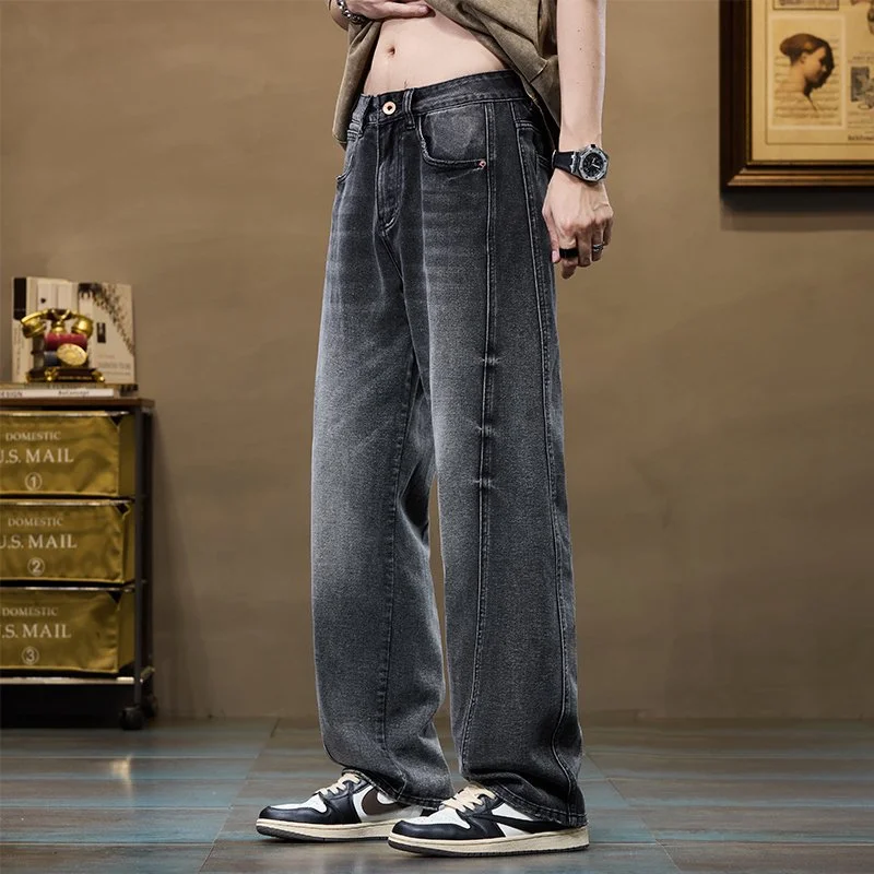 

Men's Baggy Straight-Leg Jeans | Wide-Leg Business Casual Denim Pants | All-Season Versatile Comfort Styling