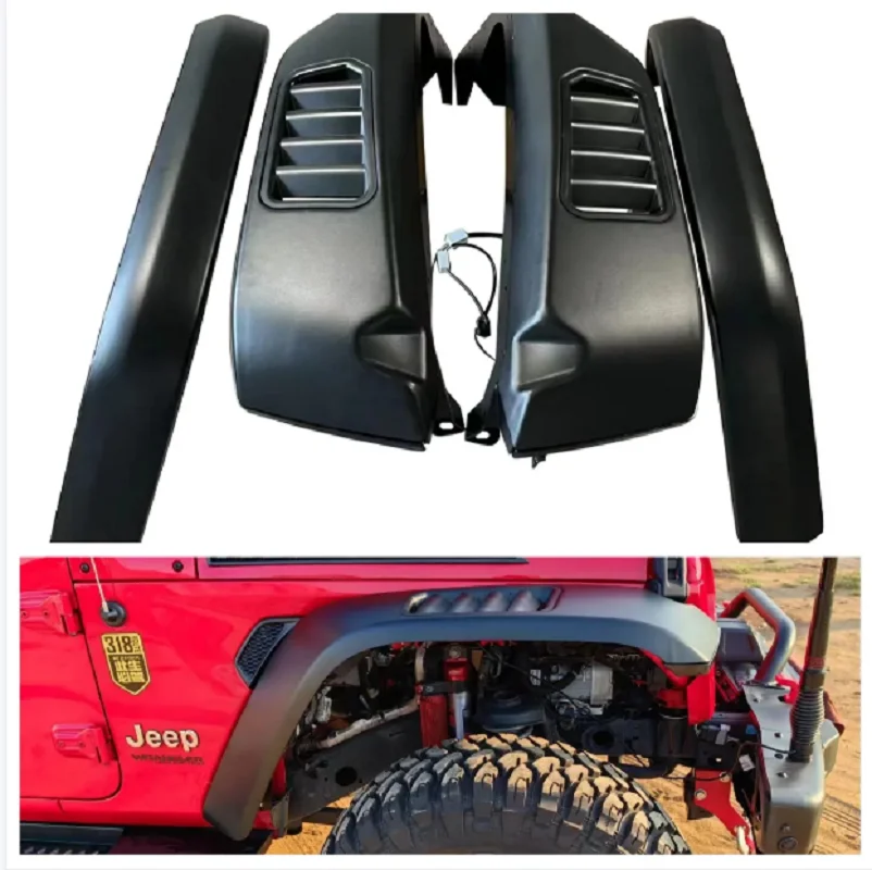 

SXMA FREE SHIPPING TO U A E Fender Flares Black Aluminum Alloy Mud Guards Wheel Fender Protector for Jeep Wrangler JK JL JT