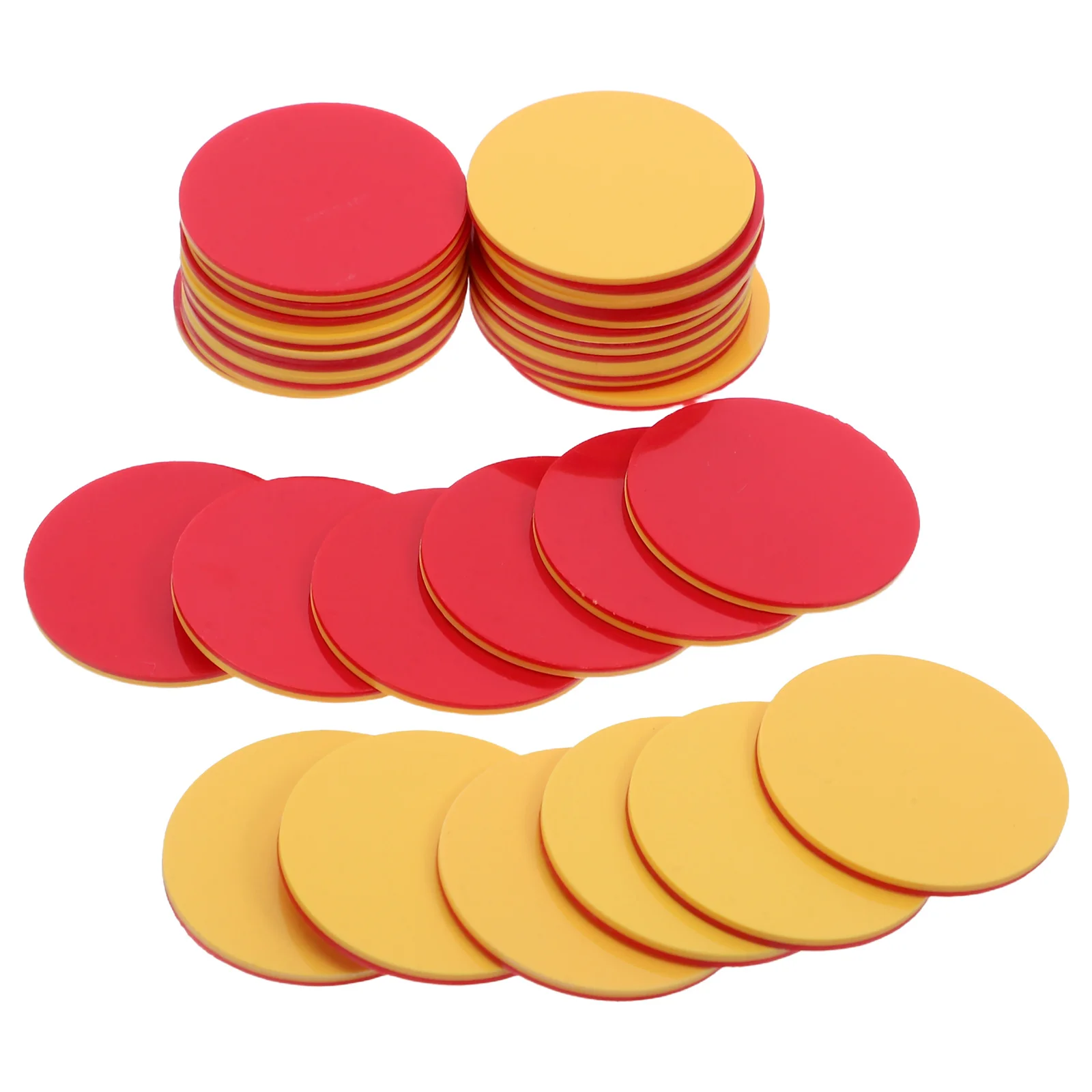 

100Pcs Red and Yellow Plastic Counting Chips Math Manipulatives for Kids Preschool Classroom Learning Tools Bingo Chips Counting
