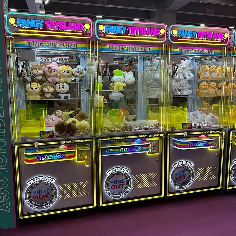 

Combinable claw crane machine arcade prize game with clip clip and mall carousel prize doll