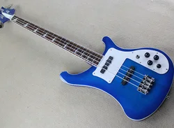 4 Strings Blue Electric Bass with 22 Frets,Rosewood Fretboard,Providing Customized Service