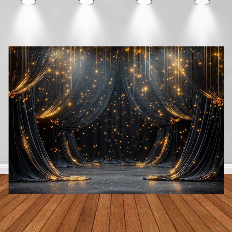

LS Black Photography Background Set Curtain Lighting Decor Adult Portrait Photography Studio Backdrop