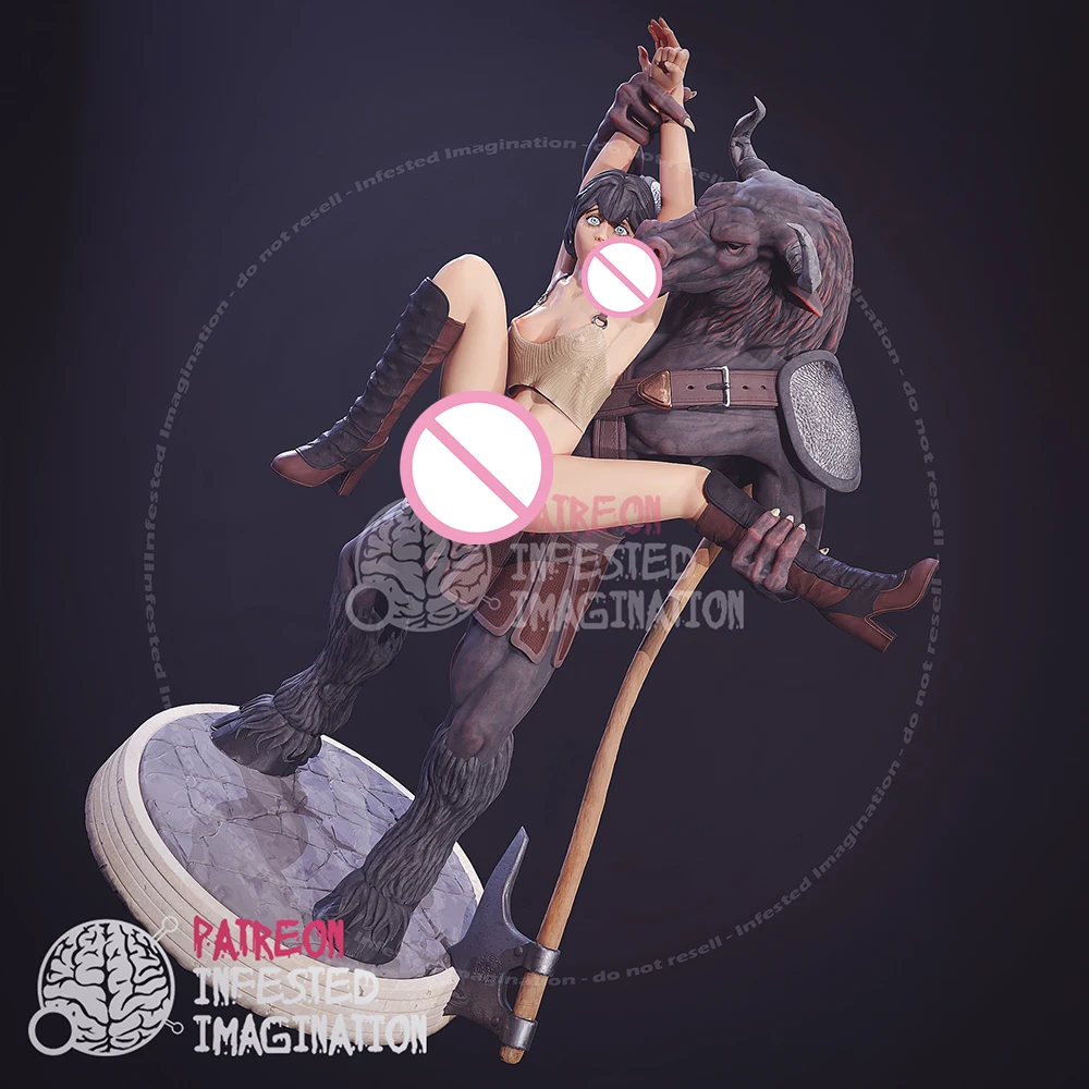 WaiFu Bullhead Monster perempuan NSFW 3d Model dicetak Resin Model tokoh tidak dicat Kit miniatur garasi Gk Kit Diy belum dirakit