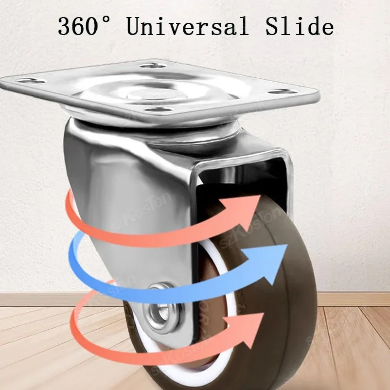 Universal Swivel Casters Heavy Duty Furniture Wheel Castor Silent Trolley Wheels for Table Chair Sofa with Safety Brake