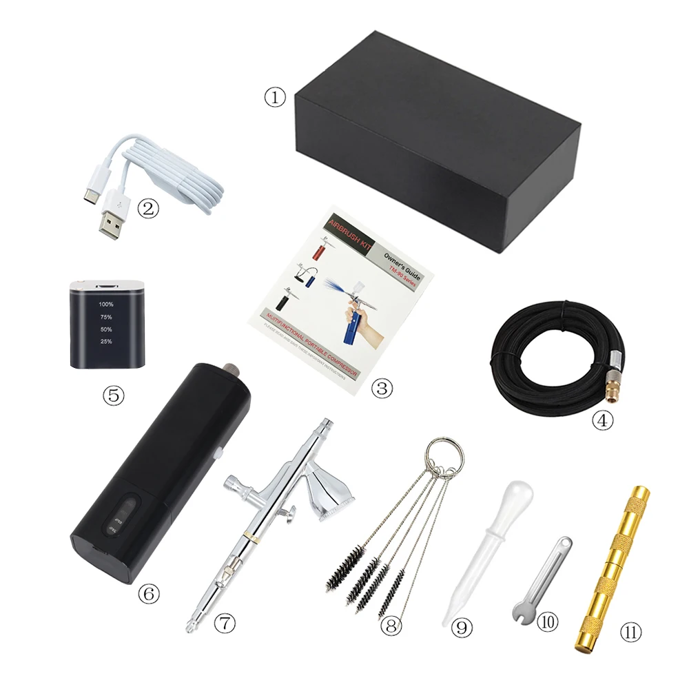 New Design Battery Replaceable Mini Airbrush With Compressor Kit 0.3MM Nozzle Personal High Pressure Noiseless